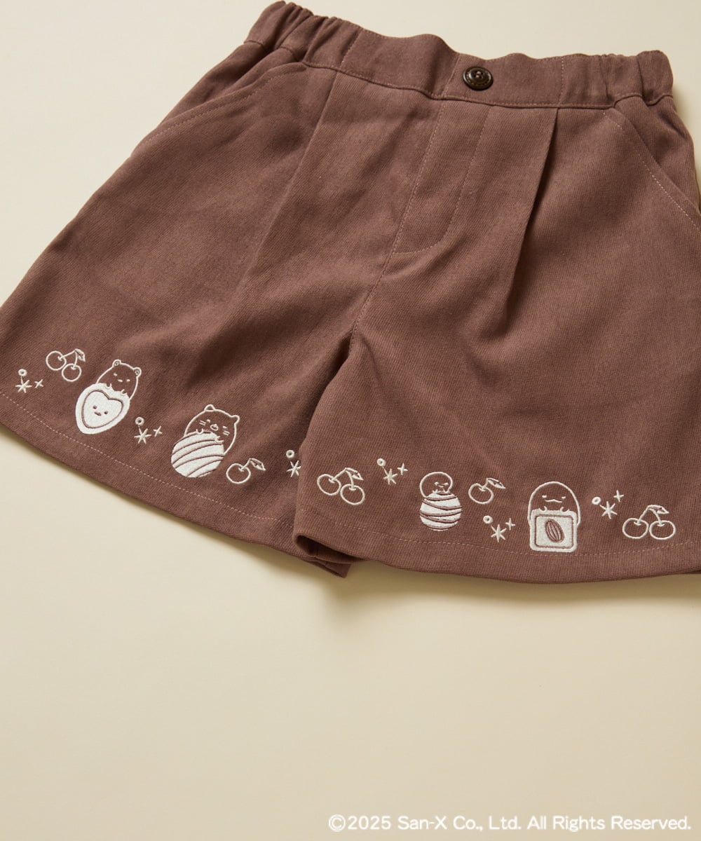 KJLAD80039 a.v.v KIDS(アー・ヴェ・ヴェ) [100-140]すみっコぐらし刺繍キュロット オレンジ
