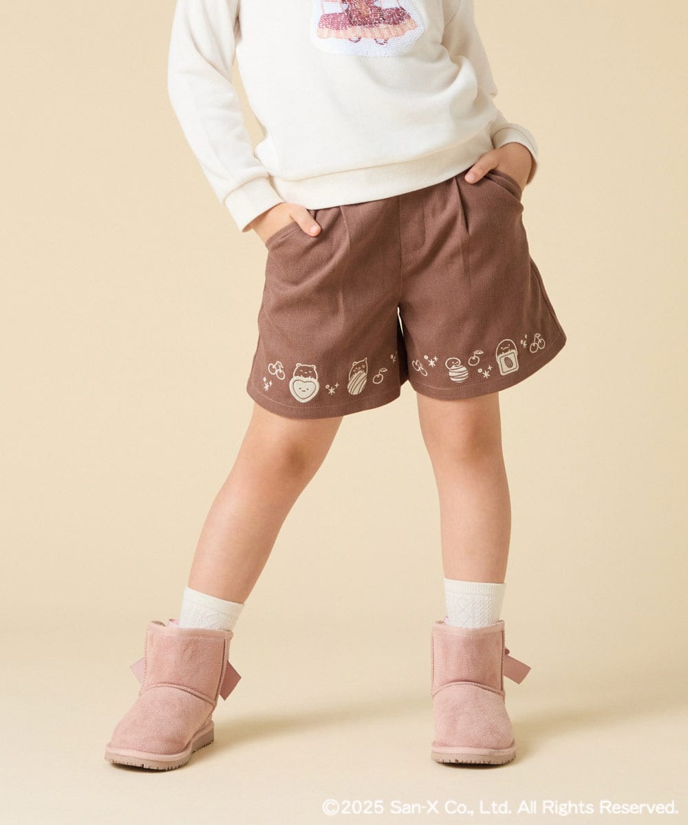 KJLAD80039 a.v.v KIDS(アー・ヴェ・ヴェ) [100-140]すみっコぐらし刺繍キュロット オレンジ