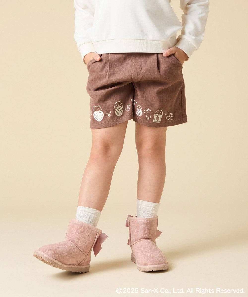 KJLAD80039 a.v.v KIDS(アー・ヴェ・ヴェ) [100-140]すみっコぐらし刺繍キュロット オレンジ