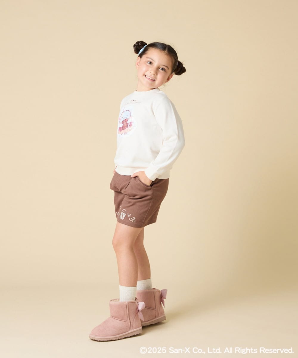 KJLAD80039 a.v.v KIDS(アー・ヴェ・ヴェ) [100-140]すみっコぐらし刺繍キュロット オレンジ