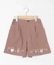 KJLAD80039 a.v.v KIDS(アー・ヴェ・ヴェ) [100-140]【a.v.v限定デザイン/刺繍のアート/後ろゴムで楽ちん】すみっコぐらし刺繍キュロット オレンジ