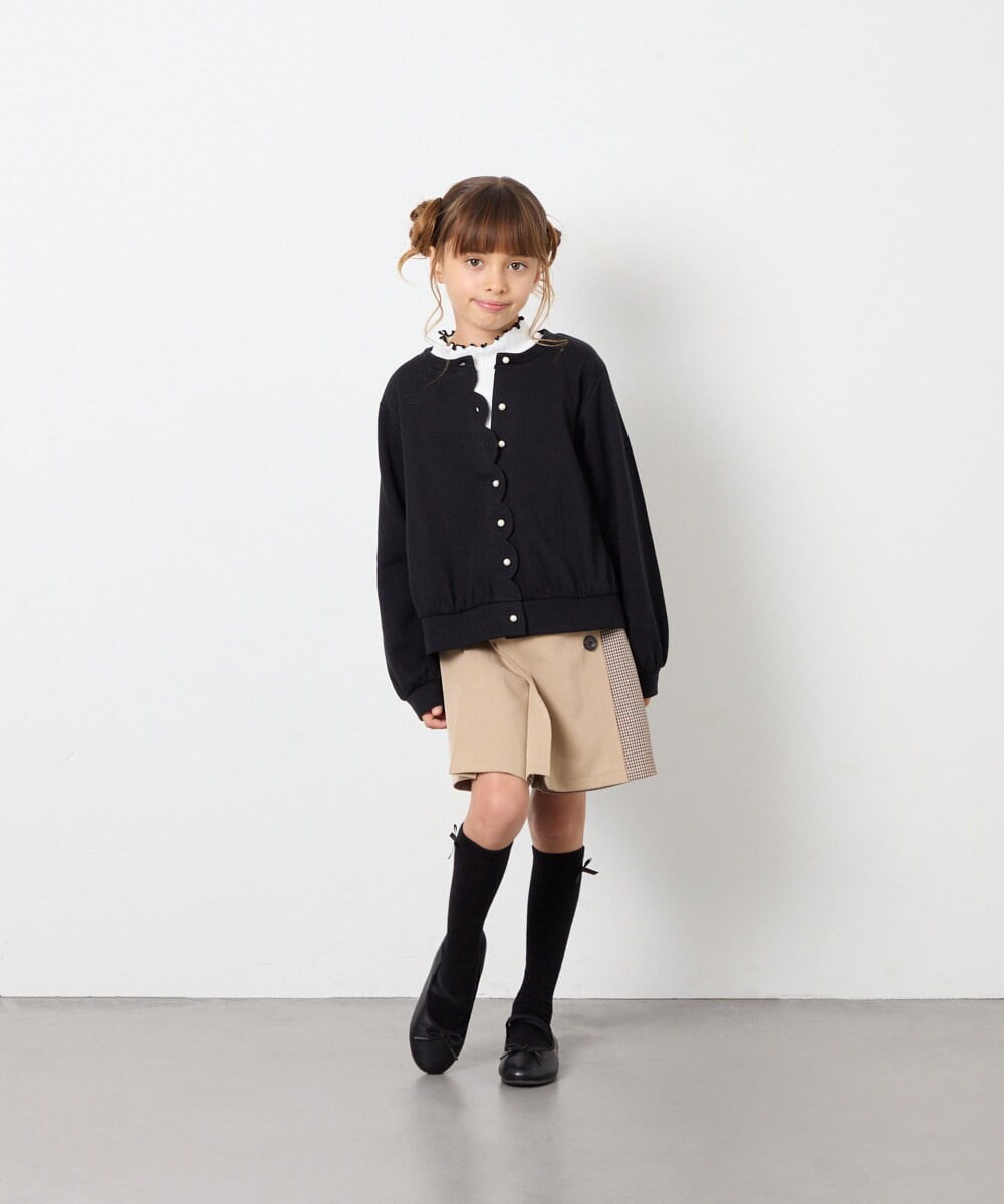 KJLAG03039 a.v.v KIDS(アー・ヴェ・ヴェ) [130-160]【洗える】アシメプリーツスカパン ベージュ