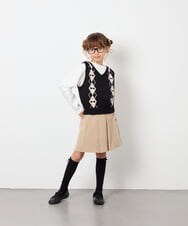 KJLAG03039 a.v.v KIDS(アー・ヴェ・ヴェ) [130-160]【洗える】アシメプリーツスカパン ベージュ