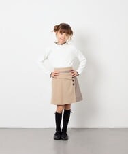 KJLAG03039 a.v.v KIDS(アー・ヴェ・ヴェ) [130-160]【洗える】アシメプリーツスカパン ベージュ