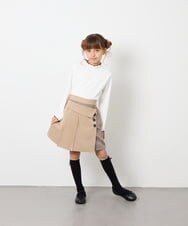 KJLAG03039 a.v.v KIDS(アー・ヴェ・ヴェ) [130-160]【洗える】アシメプリーツスカパン ベージュ