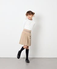 KJLAG03039 a.v.v KIDS(アー・ヴェ・ヴェ) [130-160]【洗える】アシメプリーツスカパン ベージュ