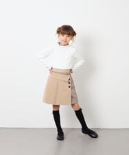 KJLAG03039 a.v.v KIDS(アー・ヴェ・ヴェ) [130-160]【洗える】アシメプリーツスカパン ベージュ