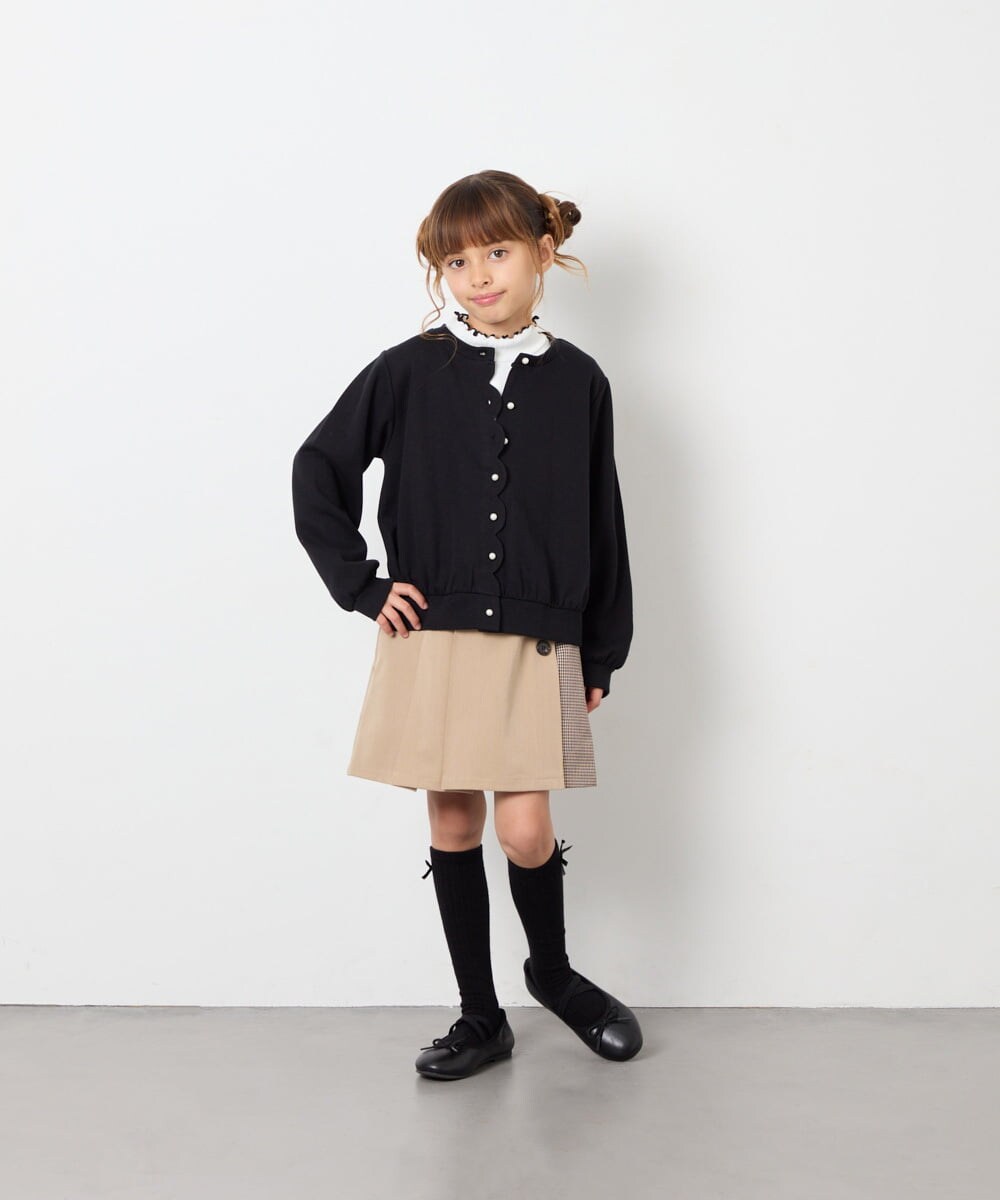 KJLAG03039 a.v.v KIDS(アー・ヴェ・ヴェ) [130-160]【洗える】アシメプリーツスカパン ベージュ