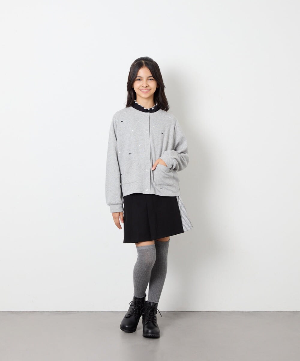 KJLAG03039 a.v.v KIDS(アー・ヴェ・ヴェ) [130-160]【洗える】アシメプリーツスカパン ブラック