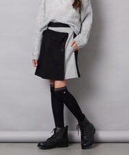 KJLAG03039 a.v.v KIDS(アー・ヴェ・ヴェ) [130-160]【洗える】アシメプリーツスカパン ブラック