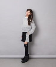 KJLAG03039 a.v.v KIDS(アー・ヴェ・ヴェ) [130-160]【洗える】アシメプリーツスカパン ブラック