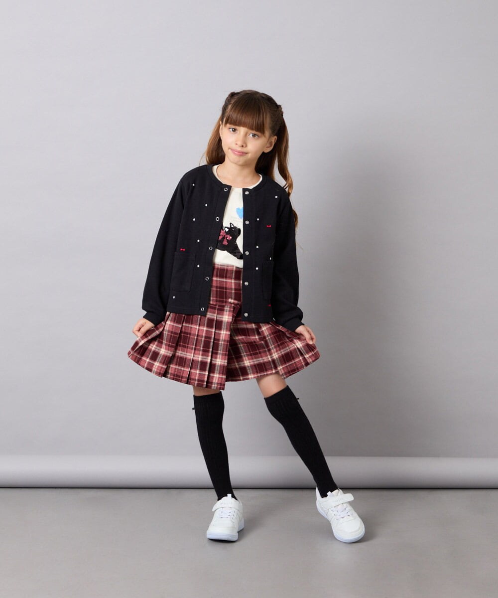 KJLAG05039 a.v.v KIDS(アー・ヴェ・ヴェ) [110-160]プリーツスカパン レッド（チェック柄）