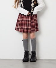 KJLAG05039 a.v.v KIDS(アー・ヴェ・ヴェ) [110-160]プリーツスカパン レッド（チェック柄）