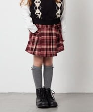 KJLAG05039 a.v.v KIDS(アー・ヴェ・ヴェ) [110-160]プリーツスカパン レッド（チェック柄）