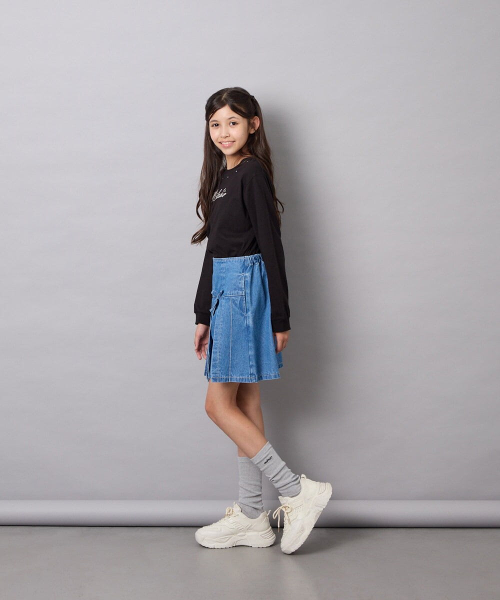 KJLAG05039 a.v.v KIDS(アー・ヴェ・ヴェ) [110-160]プリーツスカパン ブルー