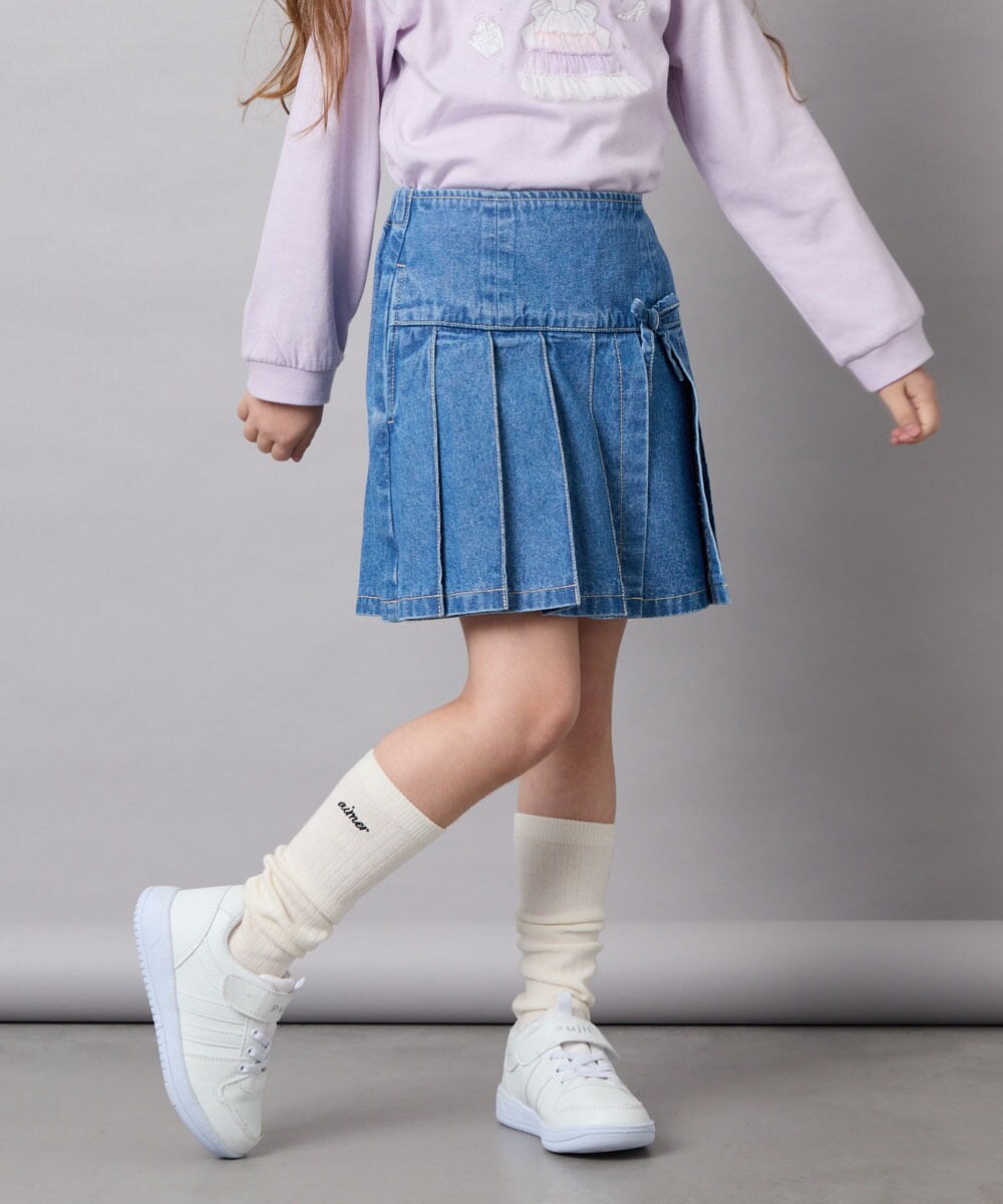 KJLAG05039 a.v.v KIDS(アー・ヴェ・ヴェ) [110-160]プリーツスカパン ブルー