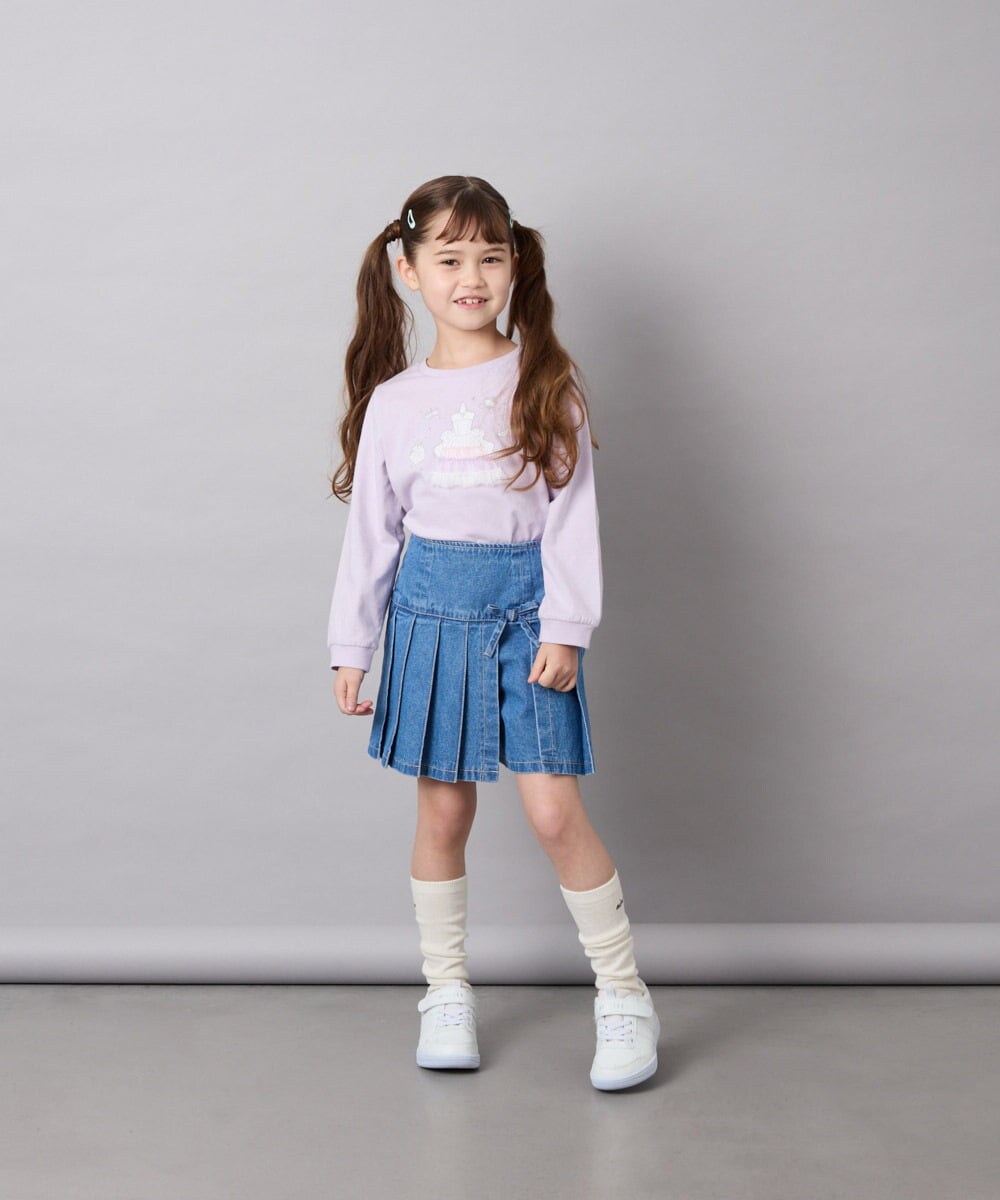 KJLAG05039 a.v.v KIDS(アー・ヴェ・ヴェ) [110-160]プリーツスカパン ブルー
