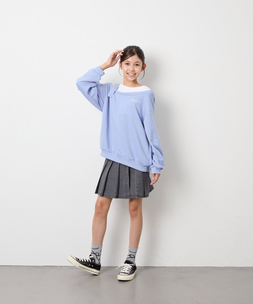 KJLAG05039 a.v.v KIDS(アー・ヴェ・ヴェ) [110-160]プリーツスカパン ダークグレー