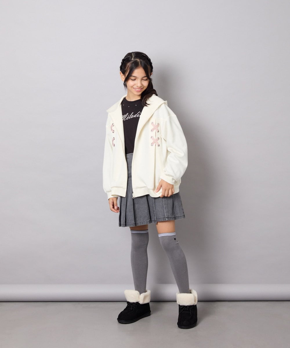 KJLAG05039 a.v.v KIDS(アー・ヴェ・ヴェ) [110-160]プリーツスカパン ダークグレー