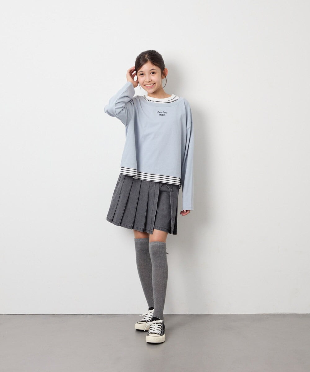 KJLAG05039 a.v.v KIDS(アー・ヴェ・ヴェ) [110-160]プリーツスカパン ダークグレー