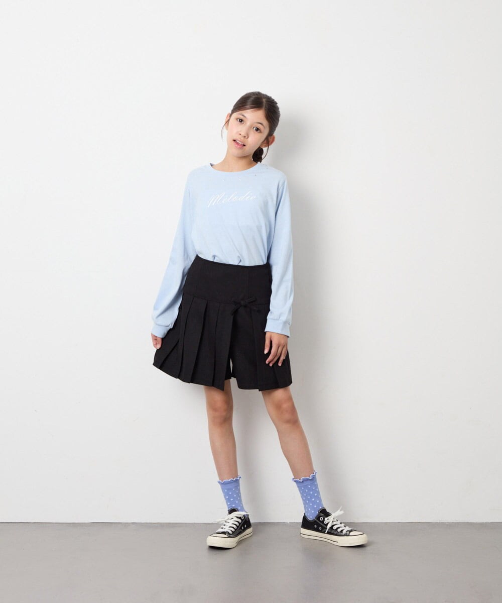KJLAG05039 a.v.v KIDS(アー・ヴェ・ヴェ) [110-160]プリーツスカパン ブラック