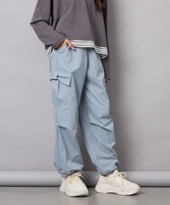 KJLAG06049 a.v.v KIDS(アー・ヴェ・ヴェ) [130-160]リボンポケットパラシュートパンツ ライトブルー