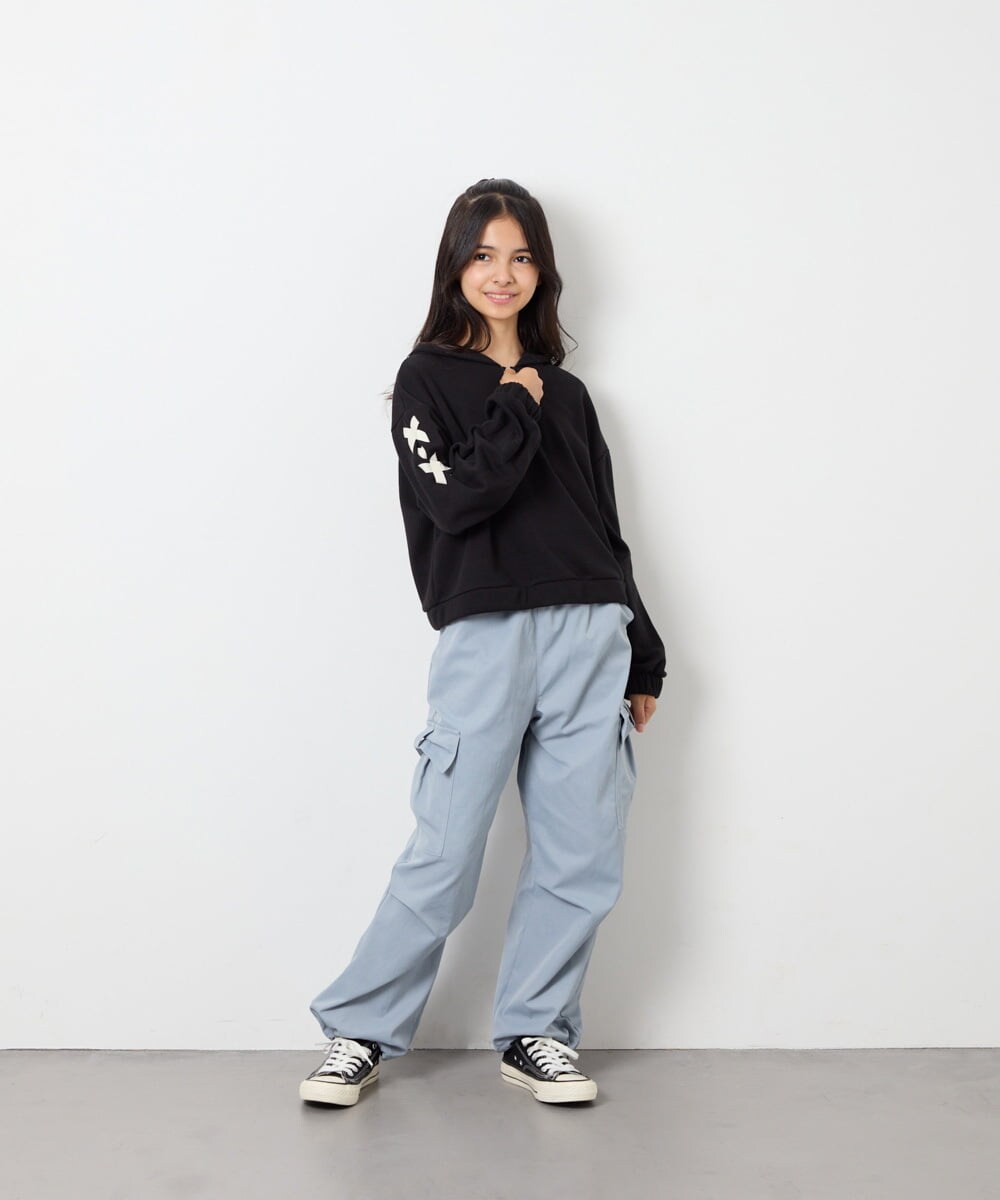 KJLAG06049 a.v.v KIDS(アー・ヴェ・ヴェ) [130-160]リボンポケットパラシュートパンツ ライトブルー