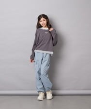KJLAG06049 a.v.v KIDS(アー・ヴェ・ヴェ) [130-160]リボンポケットパラシュートパンツ ライトブルー