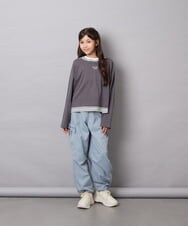 KJLAG06049 a.v.v KIDS(アー・ヴェ・ヴェ) [130-160]リボンポケットパラシュートパンツ ライトブルー