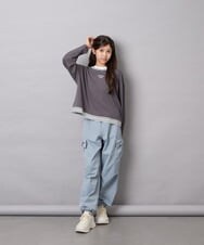 KJLAG06049 a.v.v KIDS(アー・ヴェ・ヴェ) [130-160]リボンポケットパラシュートパンツ ライトブルー