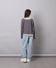KJLAG06049 a.v.v KIDS(アー・ヴェ・ヴェ) [130-160]リボンポケットパラシュートパンツ ライトブルー