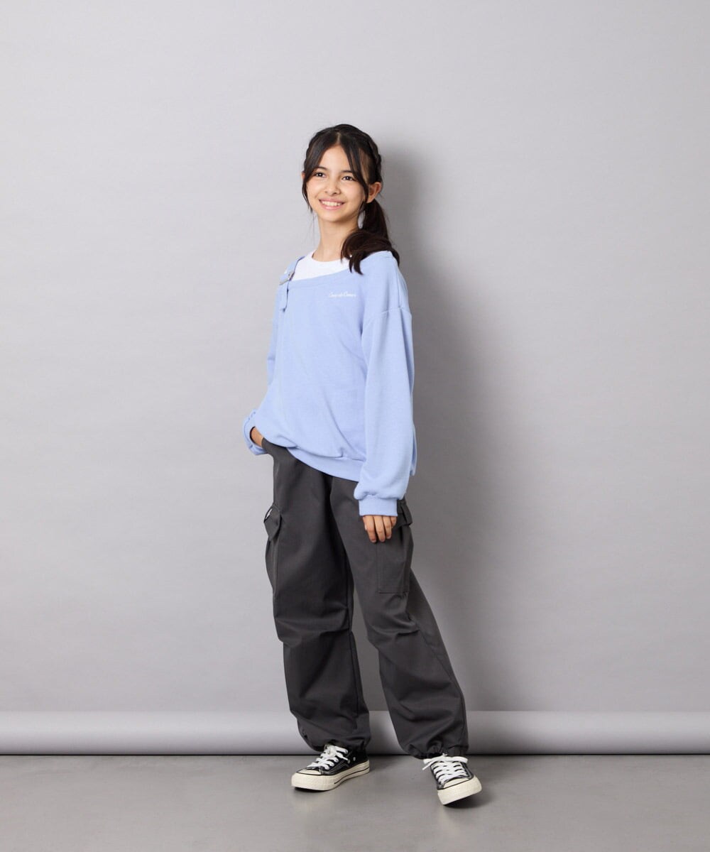 KJLAG06049 a.v.v KIDS(アー・ヴェ・ヴェ) [130-160]リボンポケットパラシュートパンツ ダークグレー