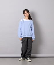 KJLAG06049 a.v.v KIDS(アー・ヴェ・ヴェ) [130-160]リボンポケットパラシュートパンツ ダークグレー
