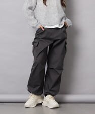 KJLAG06049 a.v.v KIDS(アー・ヴェ・ヴェ) [130-160]リボンポケットパラシュートパンツ ダークグレー