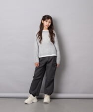 KJLAG06049 a.v.v KIDS(アー・ヴェ・ヴェ) [130-160]リボンポケットパラシュートパンツ ダークグレー