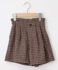KJLAH12034 a.v.v KIDS(アー・ヴェ・ヴェ) [140-150]千鳥チェックショートパンツ ブラウン
