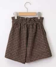 KJLAH12034 a.v.v KIDS(アー・ヴェ・ヴェ) [140-150]千鳥チェックショートパンツ ブラウン