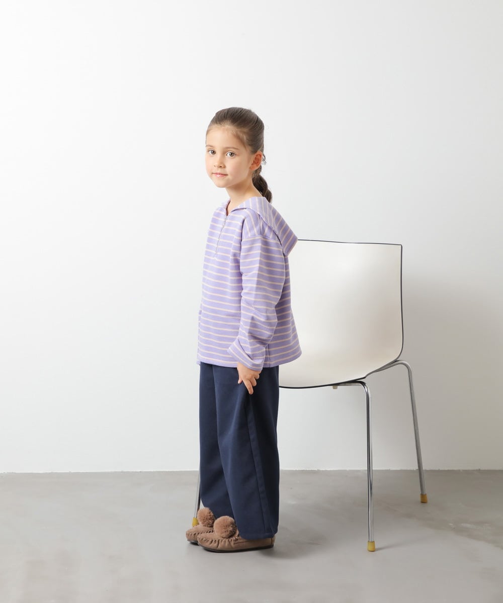 KJLAS02034 a.v.v KIDS(アー・ヴェ・ヴェ) [120-130]ウールライクエステルワイドパンツ ブルー