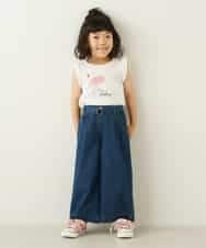 KJLDE05039 a.v.v KIDS(アー・ヴェ・ヴェ) [140-150]ベルト付ワイドパンツ ネイビー