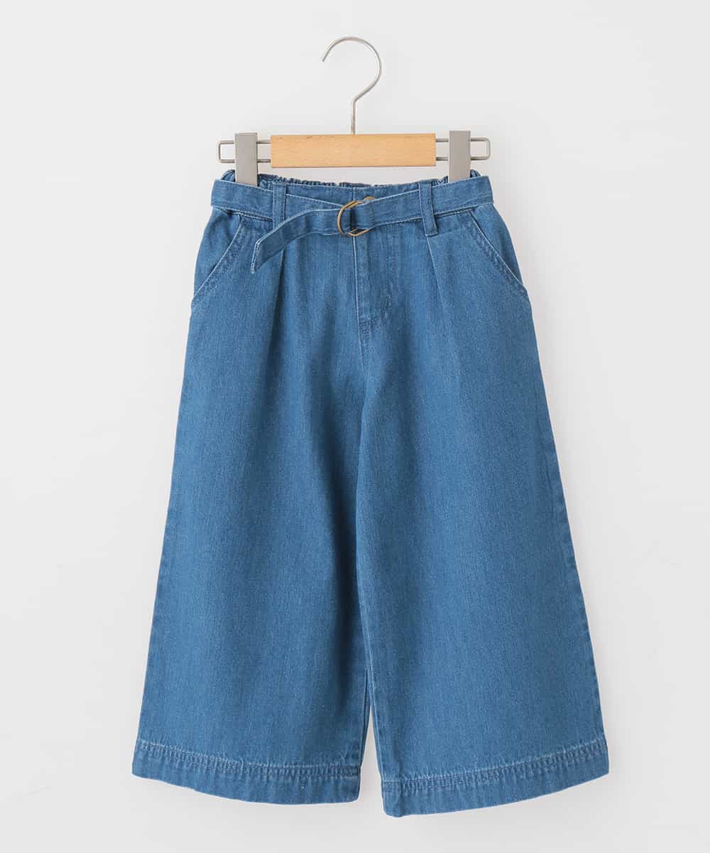 KJLDE05039 a.v.v KIDS(アー・ヴェ・ヴェ) [140-150]ベルト付ワイドパンツ ブルー