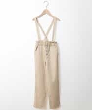 KJLDJ01029 a.v.v KIDS(アー・ヴェ・ヴェ) [100-130]【洗える】サスペンダーツキワイドテーパードパンツ[WEB限定サイズ] ベージュ