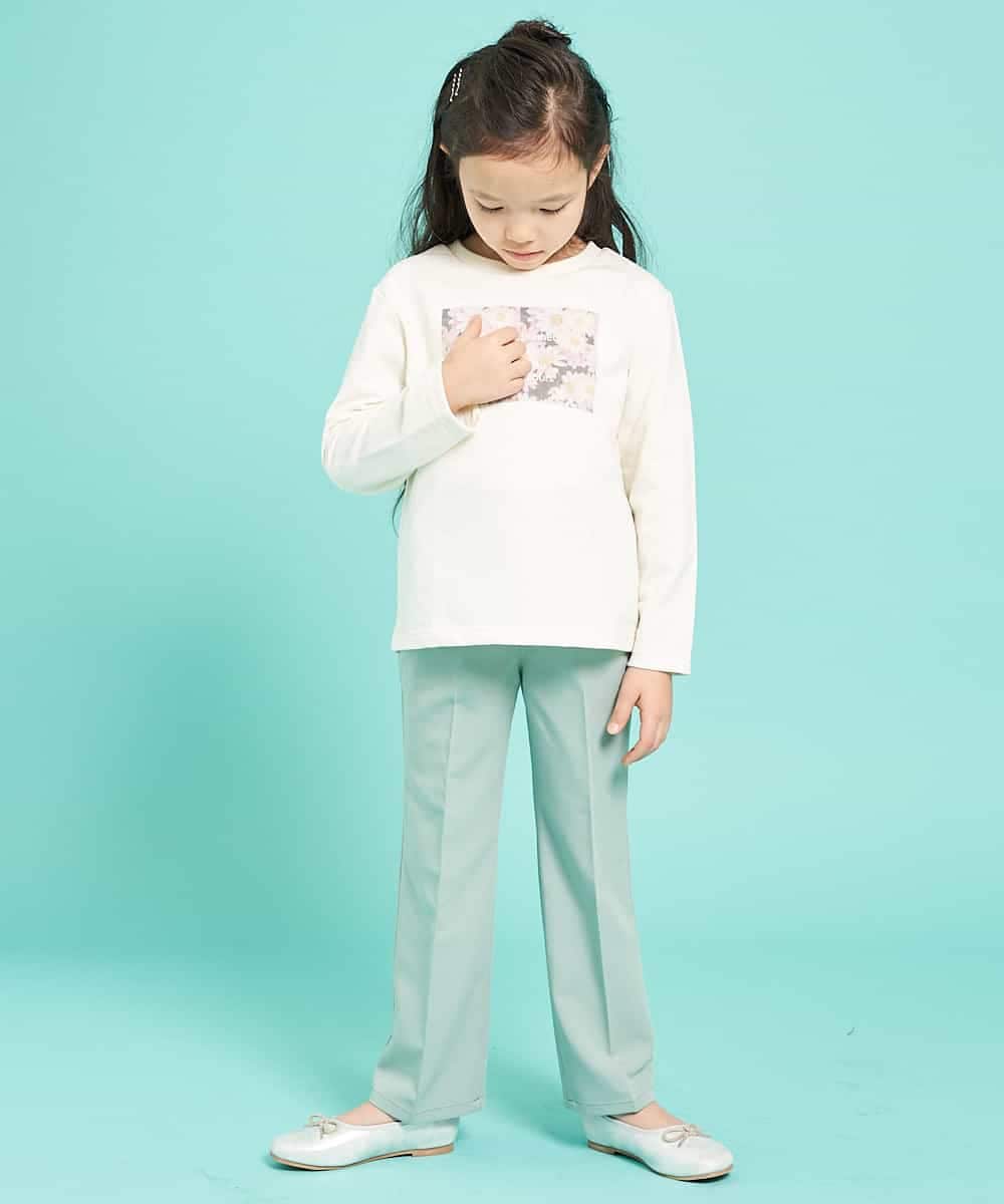 KJLDJ02029 a.v.v KIDS(アー・ヴェ・ヴェ) [100-130]【洗える】セミフレアパンツ[WEB限定サイズ] グリーン