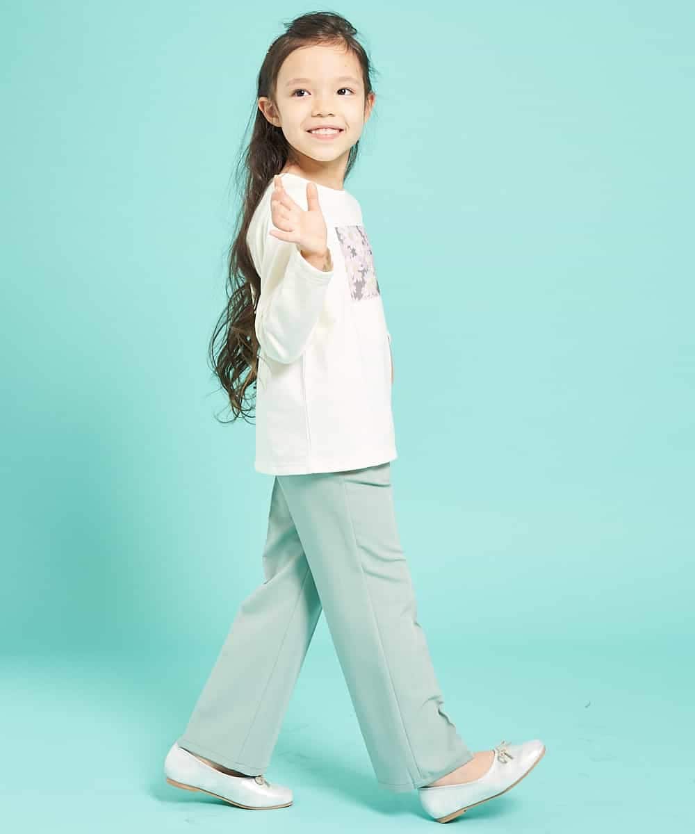 KJLDJ02029 a.v.v KIDS(アー・ヴェ・ヴェ) [100-130]【洗える】セミフレアパンツ[WEB限定サイズ] グリーン