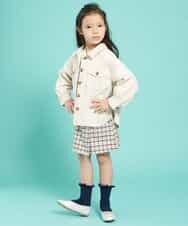 KJLEJ03029 a.v.v KIDS(アー・ヴェ・ヴェ) [100-130]【洗える】フロントボタンチェックラップパンツ[WEB限定サイズ] ベージュ