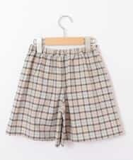 KJLEJ03029 a.v.v KIDS(アー・ヴェ・ヴェ) [100-130]【洗える】フロントボタンチェックラップパンツ[WEB限定サイズ] ベージュ