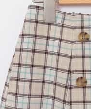 KJLEJ03029 a.v.v KIDS(アー・ヴェ・ヴェ) [100-130]【洗える】フロントボタンチェックラップパンツ[WEB限定サイズ] ベージュ
