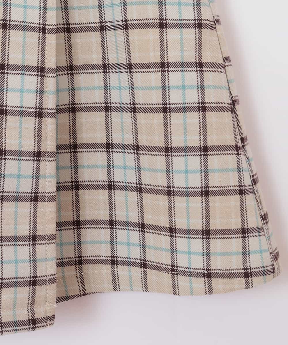 KJLEJ03029 a.v.v KIDS(アー・ヴェ・ヴェ) [100-130]【洗える】フロントボタンチェックラップパンツ[WEB限定サイズ] ベージュ