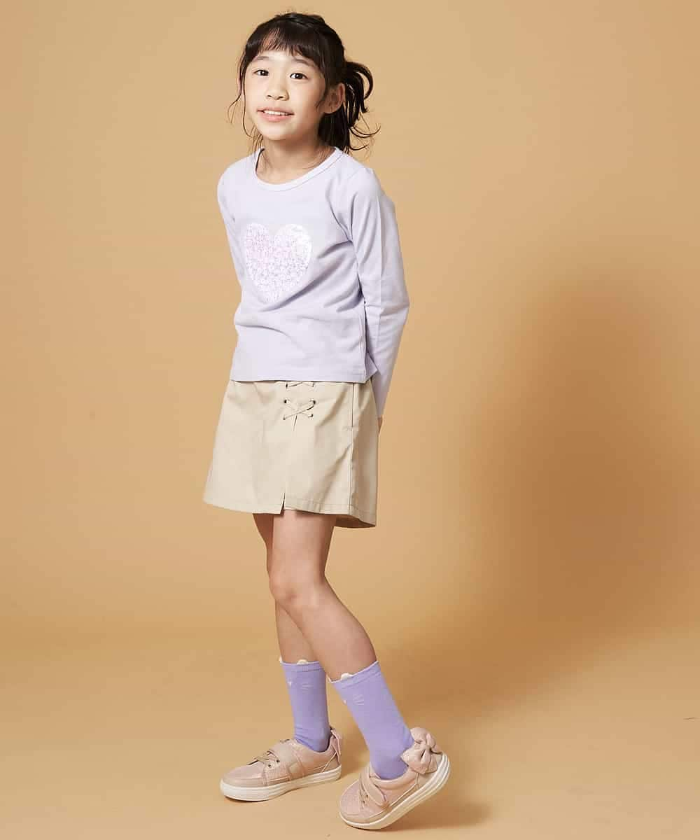 KJLEM20024 a.v.v KIDS(アー・ヴェ・ヴェ) [100-130]レースアップラップパンツ[WEB限定サイズ] ラベンダー