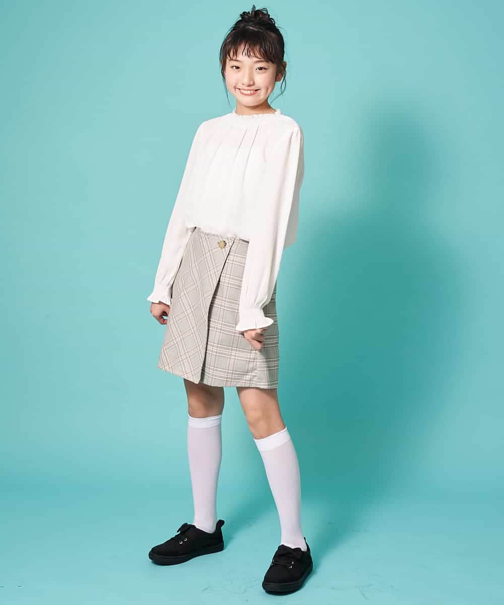 KJLEM21029 a.v.v KIDS(アー・ヴェ・ヴェ) [100-130]チェックラップパンツ[WEB限定サイズ] ライトブルー