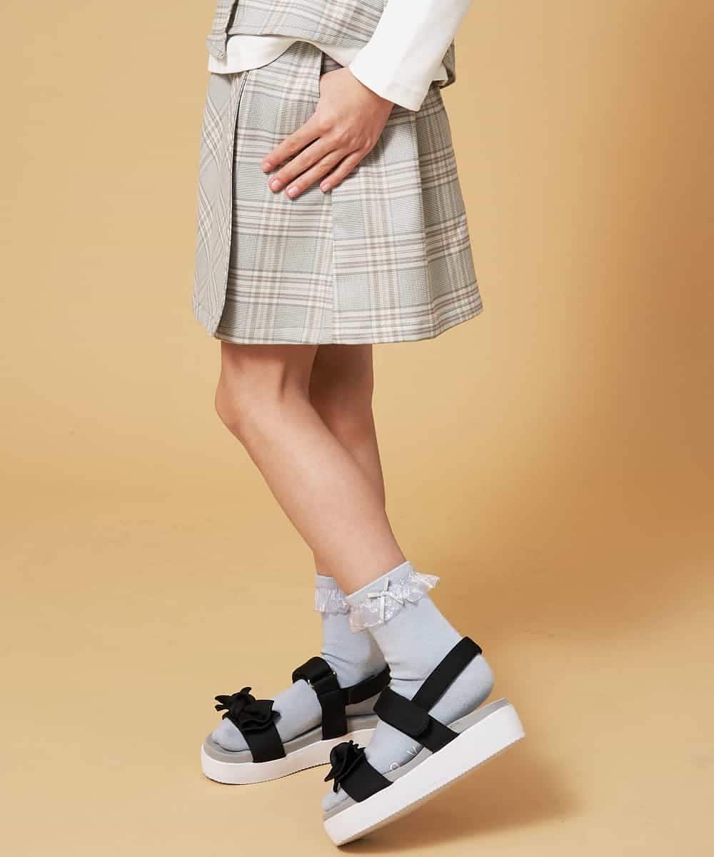 KJLEM21029 a.v.v KIDS(アー・ヴェ・ヴェ) [100-130]チェックラップパンツ[WEB限定サイズ] ライトブルー